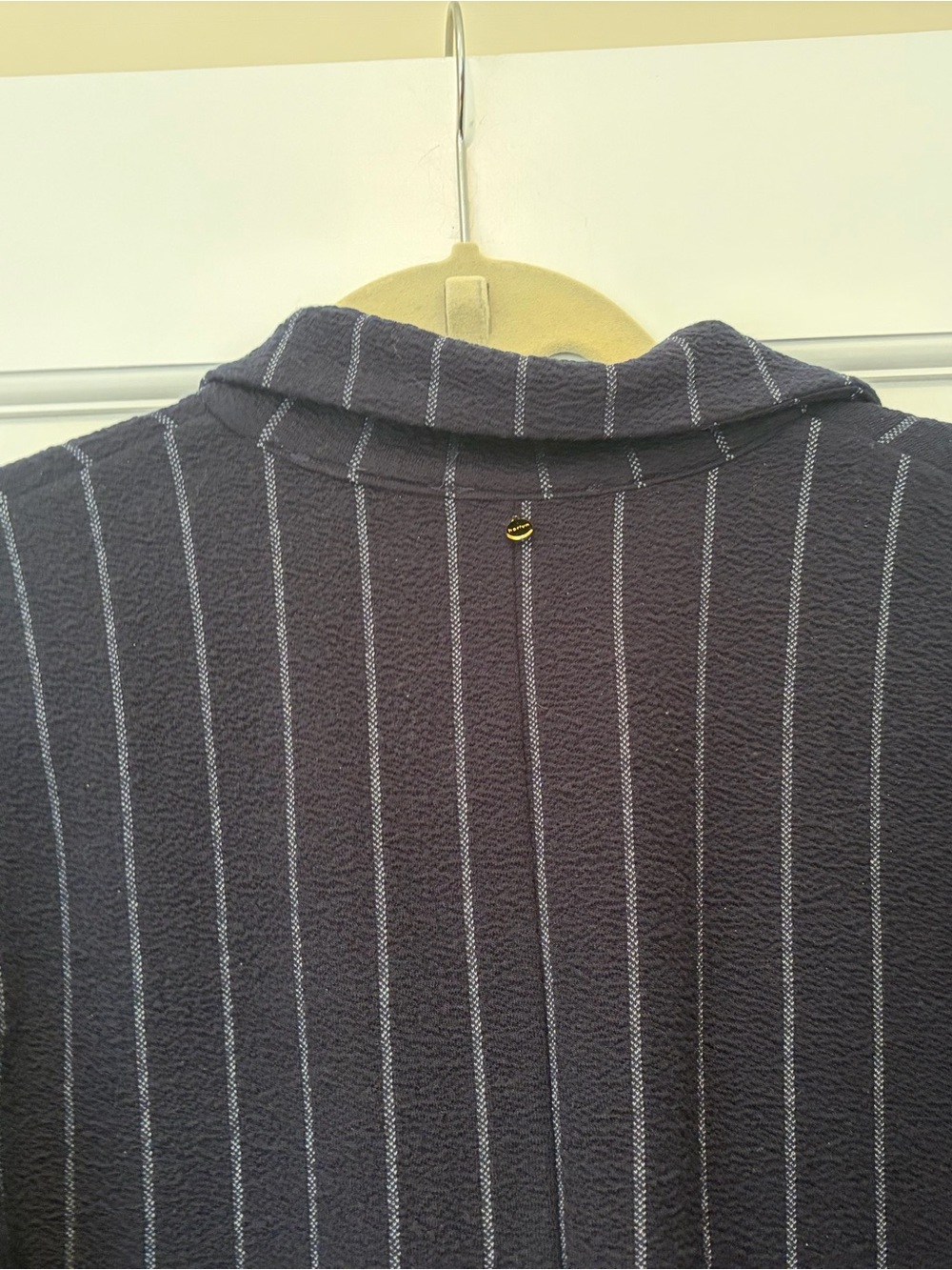 NWT Anthropologie Harlyn Navy Pinstripe Open-Front Coat - Picture 10 of 12